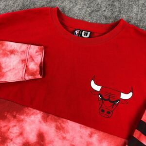 NBA Chicago Bulls Pullover Medium Red Tie-Dye Sweater Long Sleeve Unisex